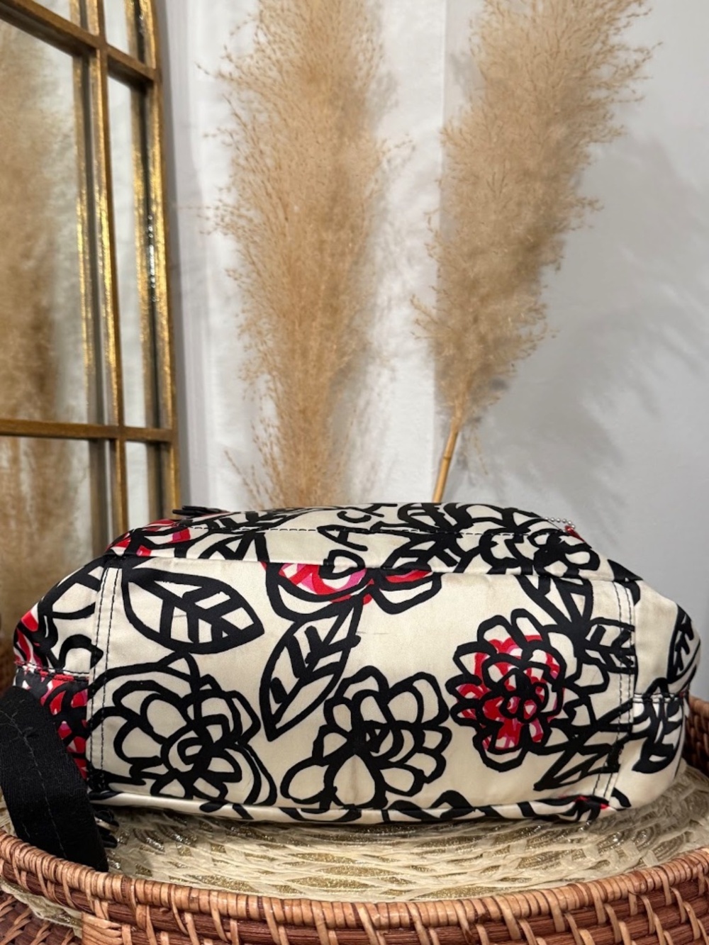 Coach Poppy Daisy Floral Graffiti Leather Trim Sateen Backpack Model F16582 - Picture 6 of 12